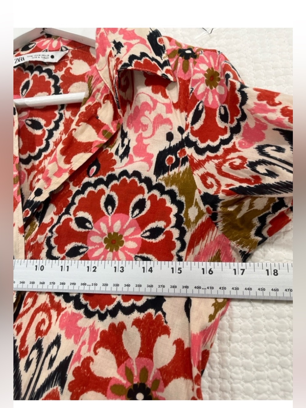 Zara Alessi Floral Midi Shirt Dress Women M Boho Cottagecore Vacation - Picture 3 of 10